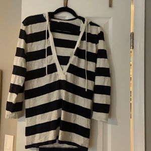 Jcrew navy and white striped shirt, size S